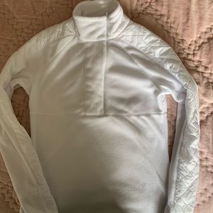 Athleta XS White Sweatshirt with Nylon Detail